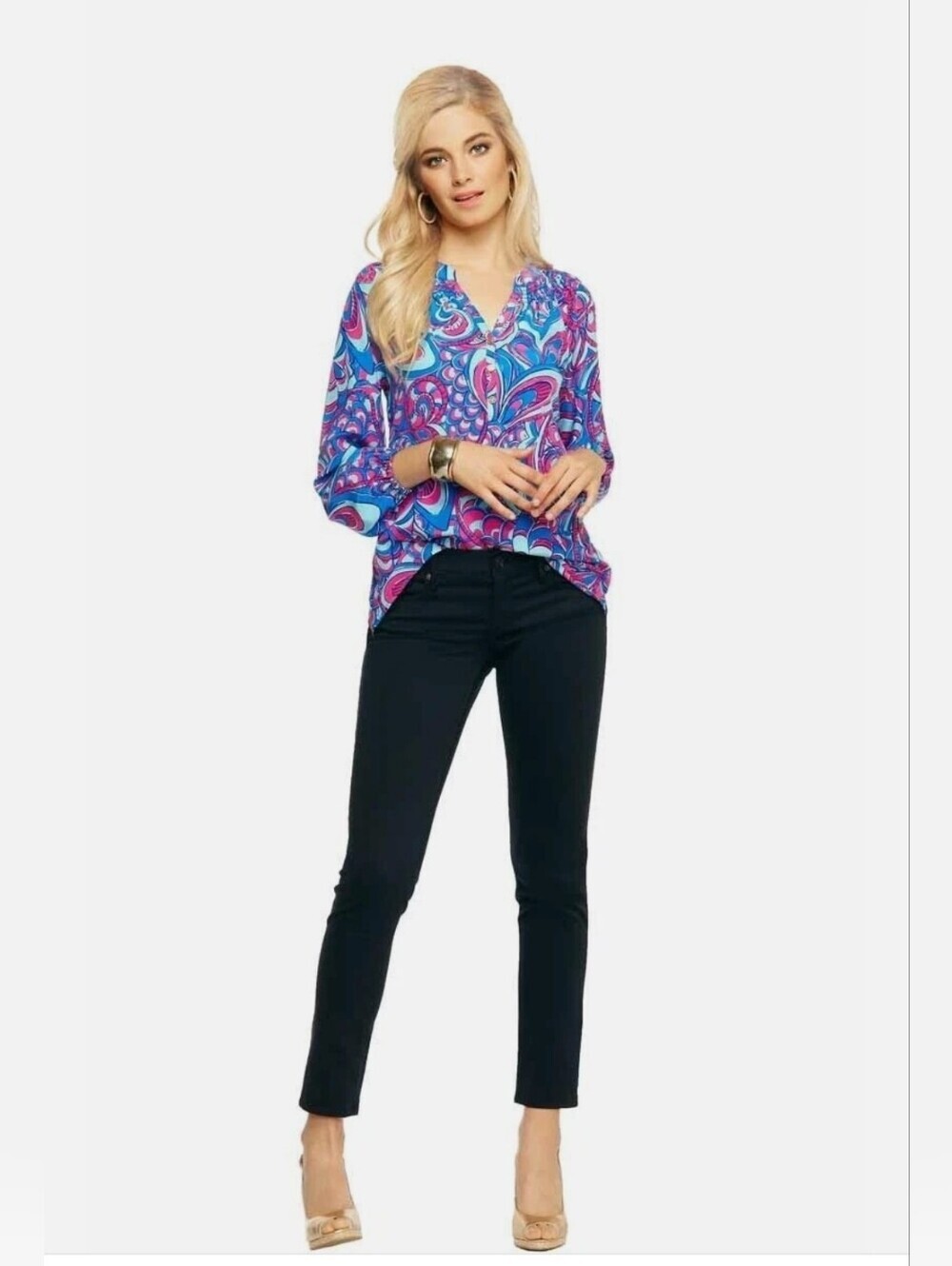 Lilly Pulitzer Worth Skinny Jeans Soft Black Pants 30" Inseam Sz 6